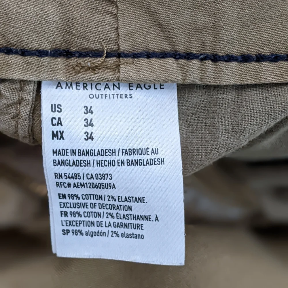 American Eagle Men's Flex 9" Lived-In Khaki Short - Picture 13 of 14